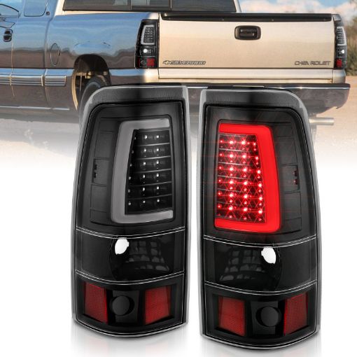 Picture of ANZO 2003 - 2006 Chevy Silverado 1500 LED Taillights Plank Style Black wClear Lens