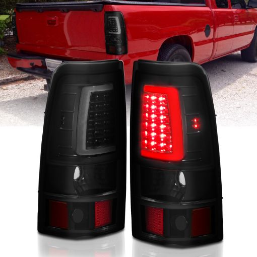 Picture of ANZO 2003 - 2006 Chevy Silverado 1500 LED Taillights Plank Style Black wSmoke Lens