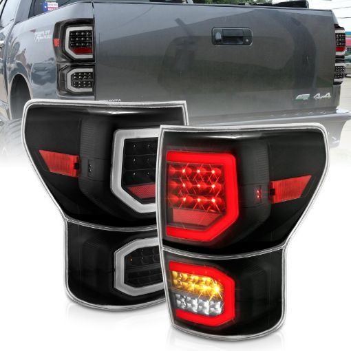 Picture of ANZO 2007 - 2013 Toyota Tundra LED Taillights Plank Style Black wClear Lens