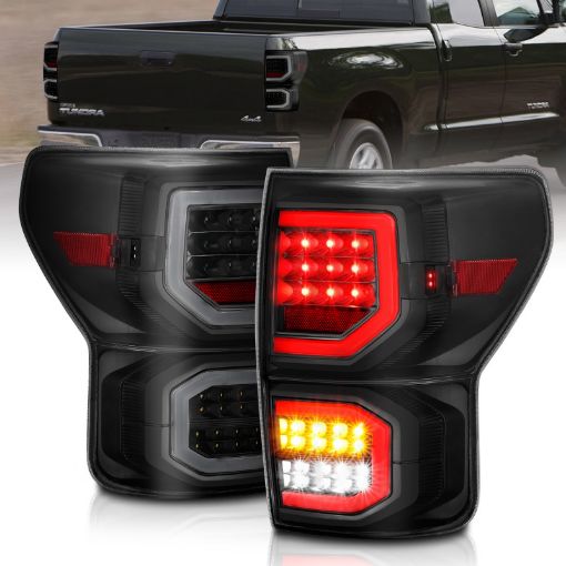 Picture of ANZO 2007 - 2013 Toyota Tundra LED Taillights Plank Style Black wSmoke Lens