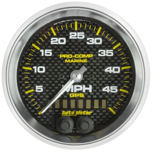 Picture of Autometer Marine Carbon Fiber 3 - 38in 50MPH GPS Speedometer Gauge