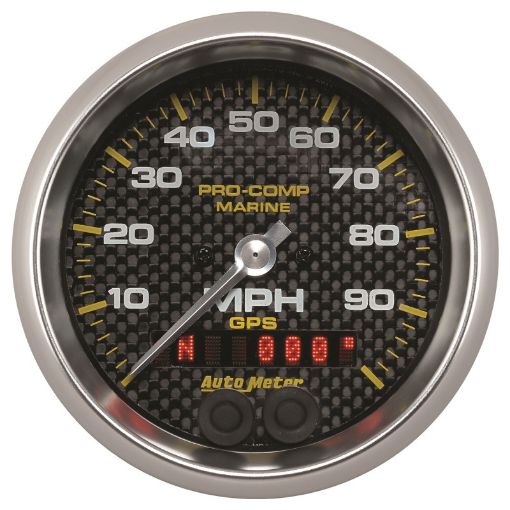 Picture of Autometer Marine Carbon Fiber 3 - 38in 100MPH GPS Speedometer Gauge