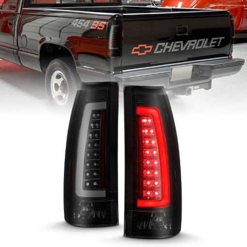 Picture of ANZO 1999 - 2000 Cadillac Escalade LED Taillights Black Housing Smoke Lens Pair