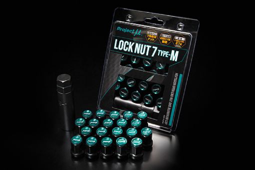 Picture of Project Mu Super Lock Nut 7 Type - M M12x1.25 Black Green Cap (Special Order No Cancel)