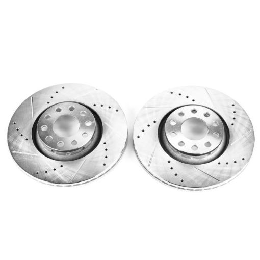Picture of Power Stop 02 - 06 Audi A4 Front Evolution Drilled Slotted Rotors - Pair