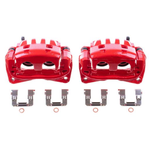 Picture of Power Stop 05 - 06 Saab 9 - 2X Front Red Calipers wBrackets - Pair