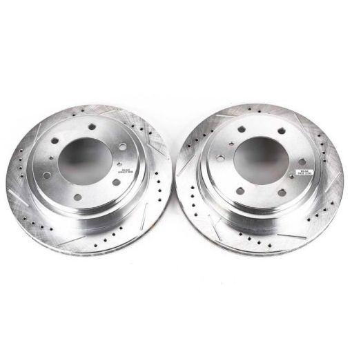 Picture of Power Stop 00 - 06 Mitsubishi Montero Rear Evolution Drilled Slotted Rotors - Pair