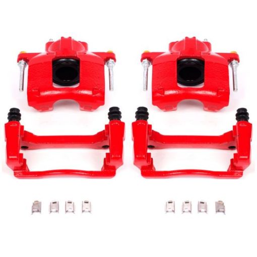 Picture of Power Stop 07 - 18 Jeep Wrangler JK Front Red Calipers wBrackets - Pair
