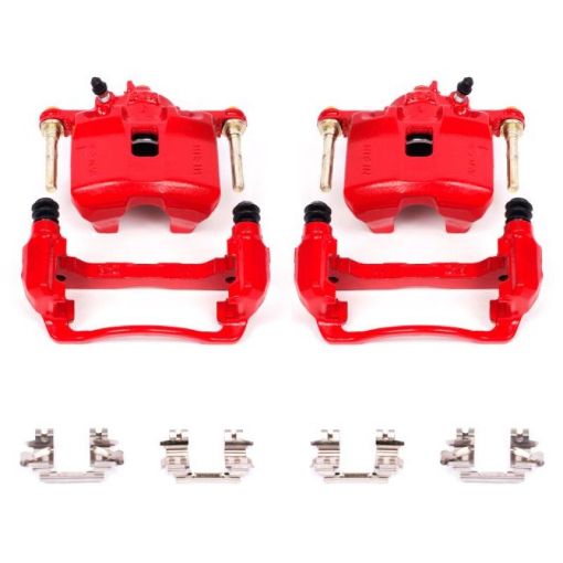 Picture of Power Stop 93 - 95 Honda Civic Front Red Calipers wBrackets - Pair