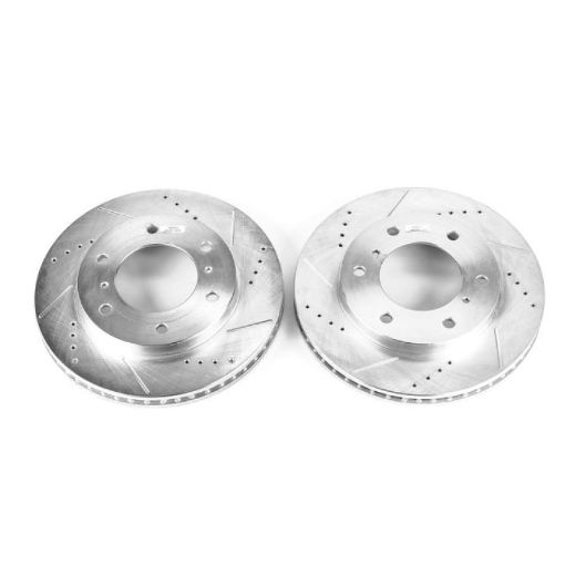 Picture of Power Stop 00 - 06 Mitsubishi Montero Front Evolution Drilled Slotted Rotors - Pair