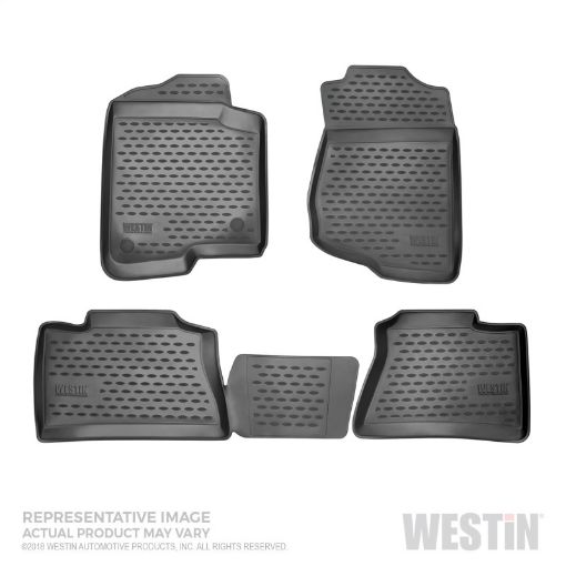 Picture of Westin 2020 GM SilveradoSierra 1500 DblCrew Cab Profile Floor Liners Front and 2nd Row - Black
