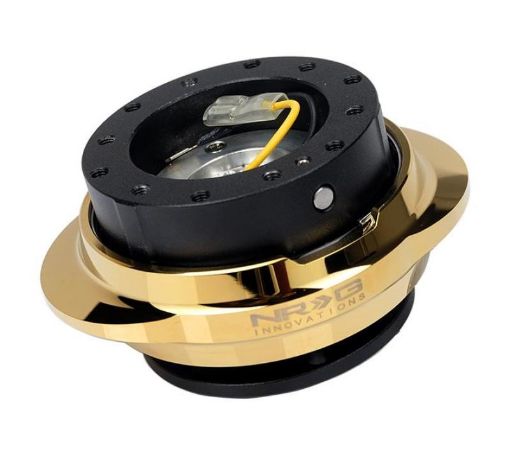 Picture of NRG Quick Release Kit - Black Body Chrome Gold Oval Ring