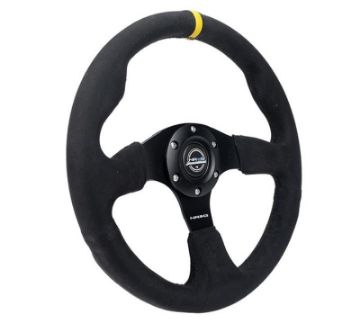 Picture of NRG Reinforced Steering Wheel (320mm) Alcantara Steering Wheel w Black Stitching