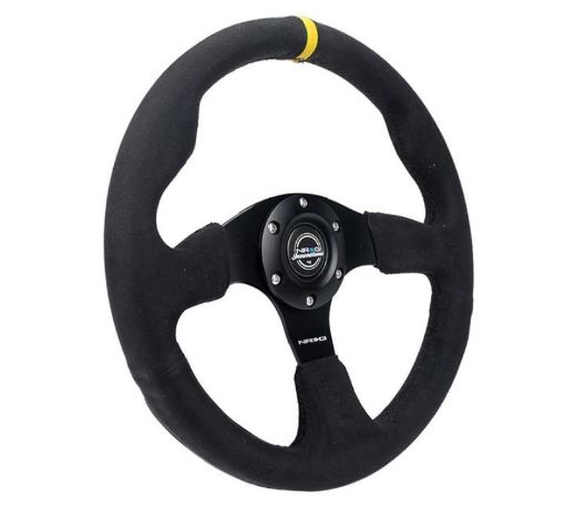 Picture of NRG Reinforced Steering Wheel (320mm) Alcantara Steering Wheel w Black Stitching