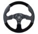 Picture of NRG Reinforced Steering Wheel (320mm 2.5in. Deep) Sport Leather Suede w Red Stitch