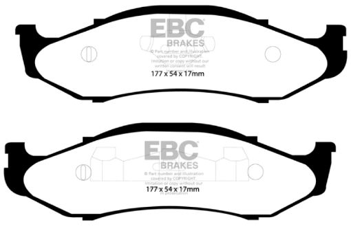 Picture of EBC 97 - 99 Jeep Cherokee 2.5 82mm High Rotors Extra Duty Front Brake Pads