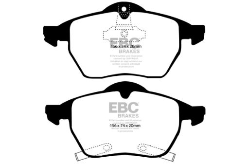 Picture of EBC 98 Saab 9 - 3 2.0 Turbo Greenstuff Front Brake Pads