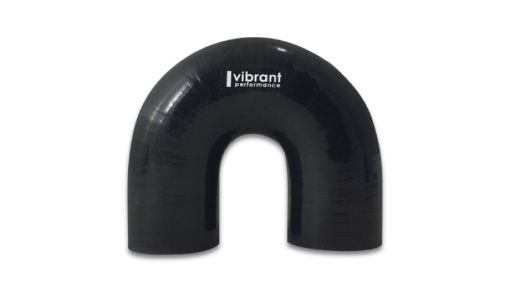 Picture of Vibrant 4 Ply Reinforced Silicone Elbow Connector - 1in ID x 5.875in Leg 180 Deg Elbow (BLACK)