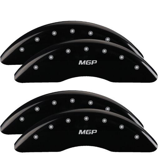 Picture of MGP 4 Caliper Covers Engraved Front Rear 2019 Ram 25003500 Black Finish Silver MGP Logo