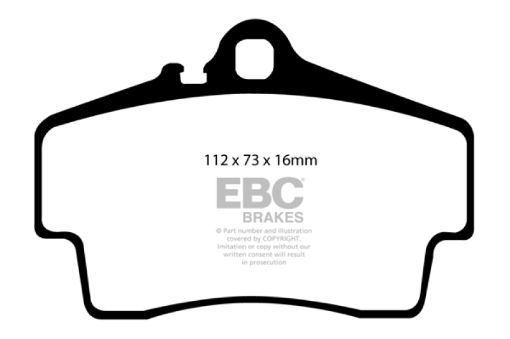 Picture of EBC 98 - 05 Porsche 911 (996) (Cast Iron Rotor only) 3.4 Carrera 2 Yellowstuff Rear Brake Pads