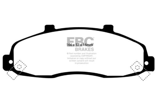 Picture of EBC 98 - 99 Ford F150 4.2 (2WD) (Rear Wheel ABS) Yellowstuff Front Brake Pads