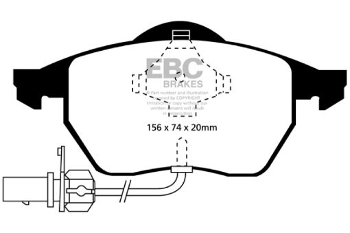 Picture of EBC 99 - 01 Audi A4 1.8 Turbo (B5) Yellowstuff Front Brake Pads