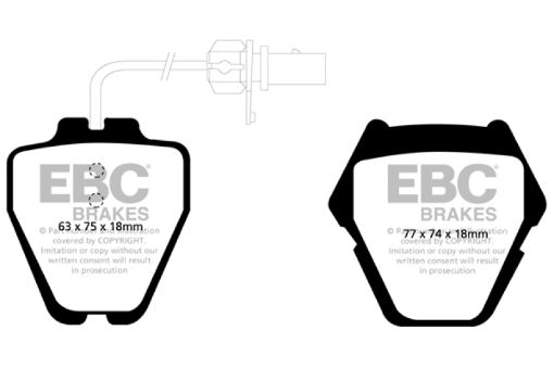 Picture of EBC 99 - 01 Audi A6 Quattro 2.7 Twin Turbo Sedan (8 Pad Set) Yellowstuff Front Brake Pads