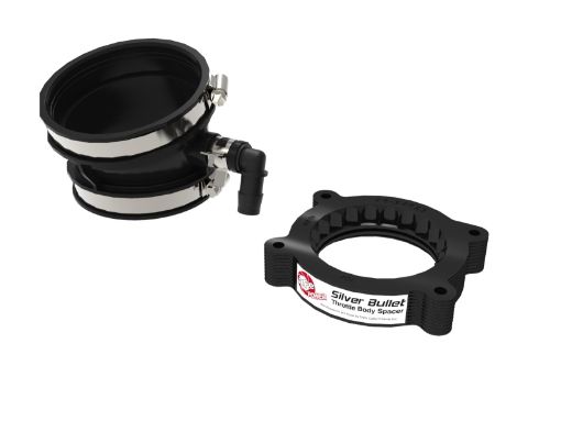 Picture of aFe 2020 Vette C8 Silver Bullet Aluminum Throttle Body Spacer Works With aFe Intake Only - Black