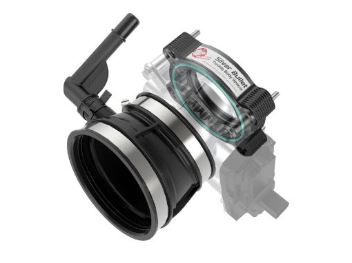 Picture of aFe 2020 Vette C8 Silver Bullet Aluminum Throttle Body Spacer Works With Factory Intake Only - Blk