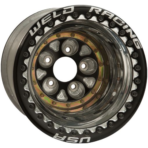 Picture of Weld Magnum Pro 16x16 5x5 BP 4in. BS BlackPolished Wheel - Ultralite Black Double Beadlock