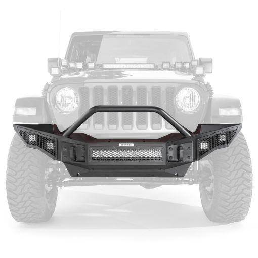 Picture of Go Rhino 07 - 20 Jeep Wrangler JLJLUJKJKUGladiator JT Rockline Full Width Bumper w Overrider