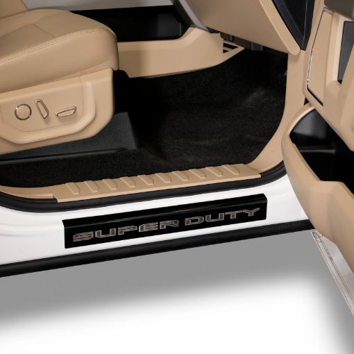 Picture of Putco 17 - 20 Ford SuperDuty RegSuper Cab w SUPERDUTY Etching (2pcs) Black Platinum Door Sills