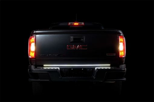Picture of Putco 48in Red Blade LED Tailgate Light Bar for Ford Turcks w Blis and Trailer Detection