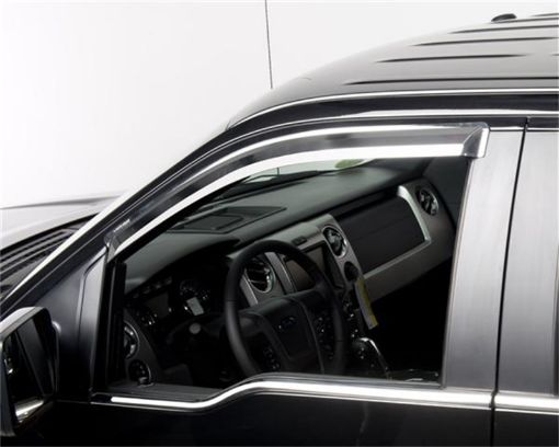 Picture of Putco 09 - 14 Ford F - 150 Super Cab Crew Cab - Fronts Only - Tape - On Element Chrome Window Visors