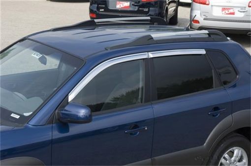 Picture of Putco 05 - 08 Hyundai Tucson (Set of 4) - Tape On Install Element Chrome Window Visors