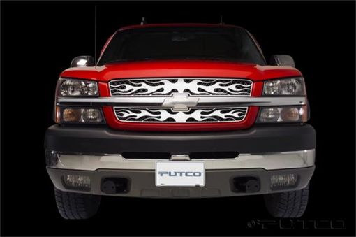 Picture of Putco 03 - 06 Chevrolet Avalanche wo Body Cladding Flaming Inferno Stainless Steel Grille
