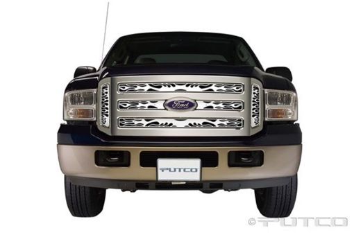 Picture of Putco 05 - 07 Ford SuperDuty - Including Side Vents Flaming Inferno Stainless Steel Grille