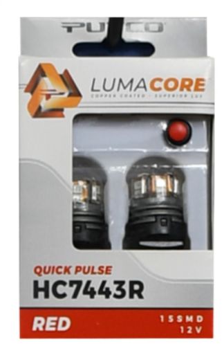 Picture of Putco LumaCore 7443 Red - Pair (x3 Strobe w Bright Stop)