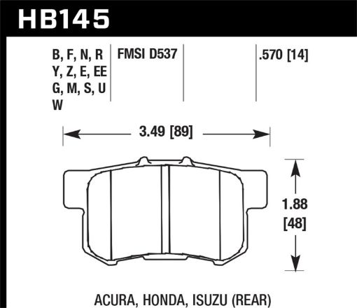 Picture of Hawk 06 Civic Si HP Street Rear Brake Pads