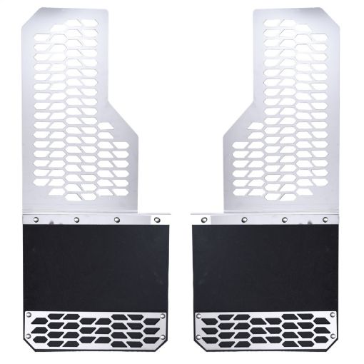 Picture of Putco 2020 Chevy SilvSierra HD Dually - (Rear) - Set of 2 Mud Skins - Brushed SS w Hex Shield