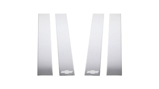 Picture of Putco 2020 Chevy Silv HD - Chevy Bow Tie Etching - Crew Cab Double Cab (6pcs) SS Pillar Posts