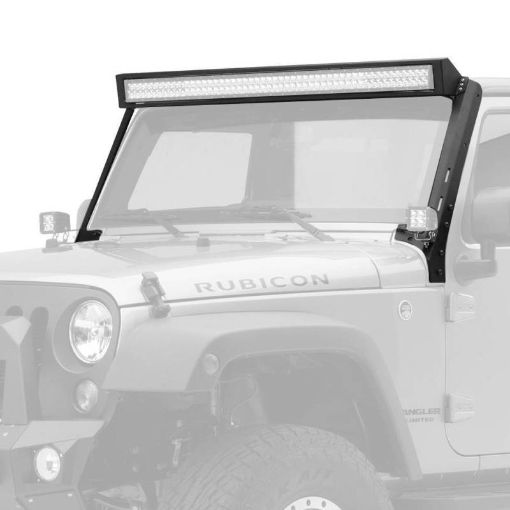 Picture of Go Rhino 07 - 18 Jeep Wrangler JK WLF Windshield Light Mount Frame - 50in Light Bar
