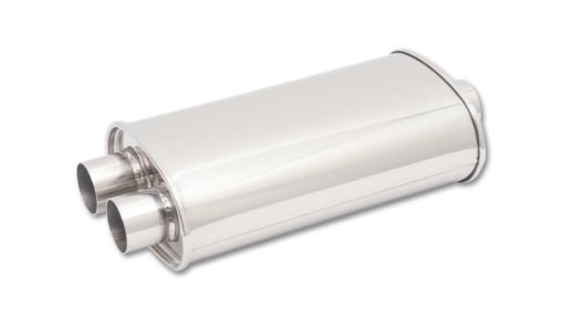 Picture of Vibrant StreetPower Oval Muffler 5in x 9in x 15in - 3in inletDual Outlet (Center In - Dual Out)