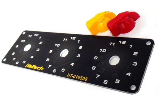 Picture of Haltech Triple Switch Panel Kit wYellow Red Knobs