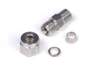 Picture of Haltech 14in Stainless Compression 18in NPT Thread Fitting Kit (Incl Nut Ferrule)