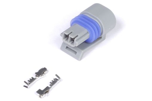 Picture of Haltech Delphi 2 Pin GM Style Air Temp Connector Grey Plug Pins