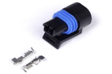 Picture of Haltech Delphi 2 Pin GM Style Coolant Temp Connector Black Plug Pins