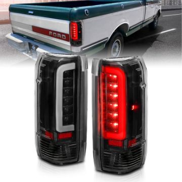 Picture of ANZO 1987 - 1996 Ford F - 150 LED Taillights Black Housing Clear Lens (Pair)