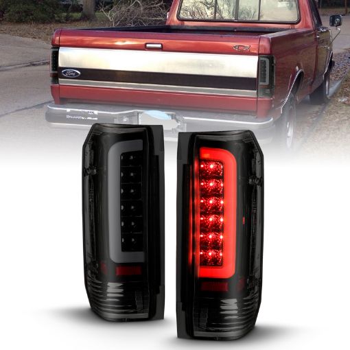 Picture of ANZO 1987 - 1996 Ford F - 150 LED Taillights Black Housing Smoke Lens (Pair)