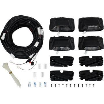 Picture of Westin R5 LED Light Kit - 4 End Caps Integrated LED Lights w Wiring Harness - Black